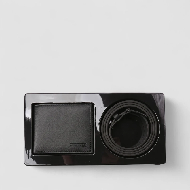 Kit Cinto & Carteira Masculino Mac & Jac Preto