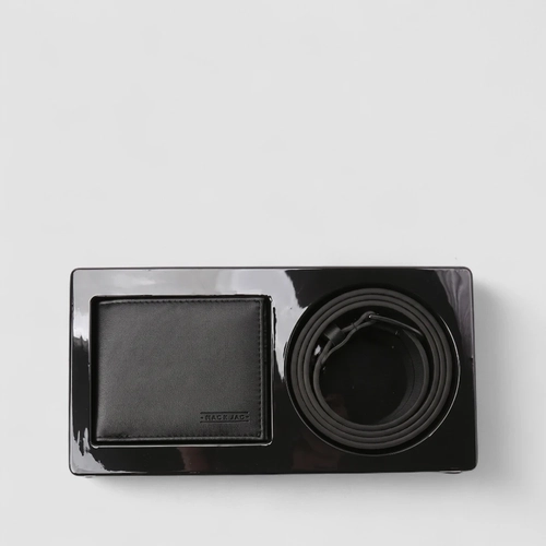 Kit Cinto & Carteira Masculino Mac & Jac Preto