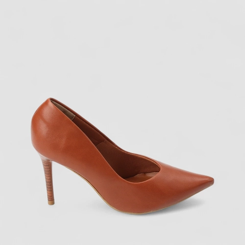 Scarpin Feminino Gabriela Salto Alto Fino Caramelo