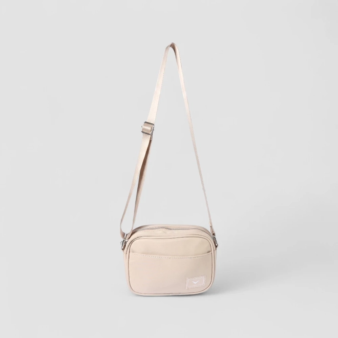 Bolsa Camera Bag Vertus Pequena Transversal Bege