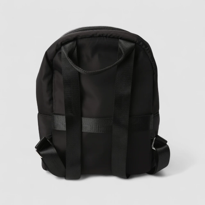 Mochila Feminina Vertus Média Puffer Bolso Frontal Preta