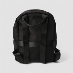 Mochila Feminina Vertus Média Puffer Bolso Frontal Preta