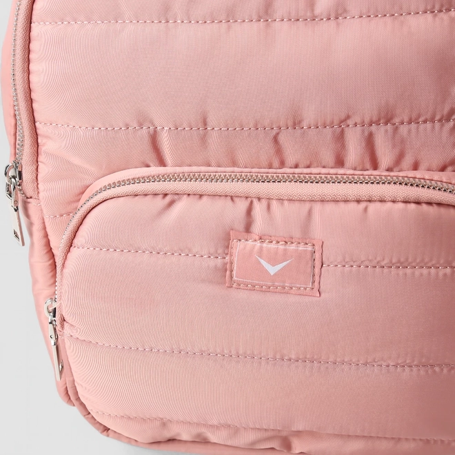 Mochila Feminina Vertus Média Puffer Bolso Frontal Rosa