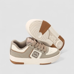 Tênis Casual Infantil Ollie Originals Nobuck Mesh Bege