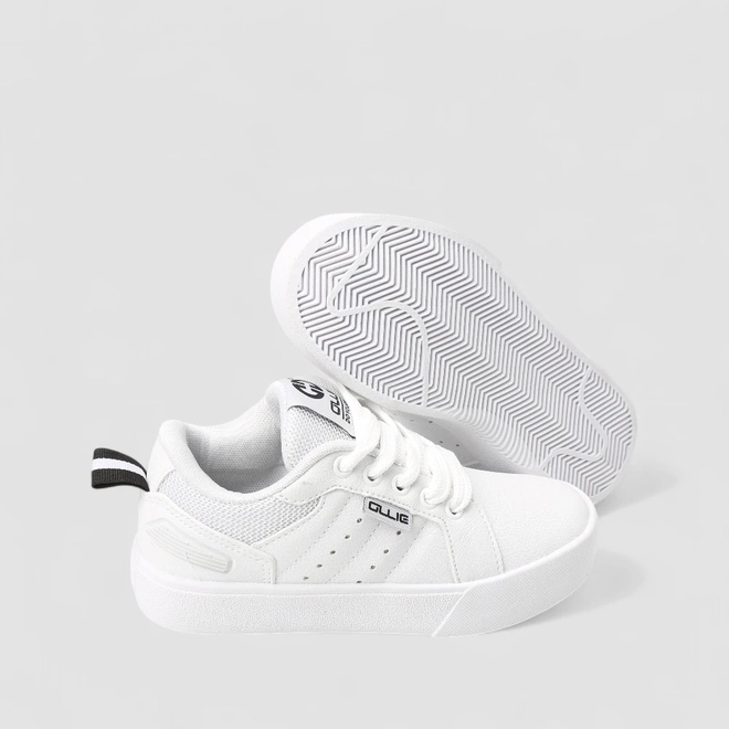 Tênis Casual Infantil Ollie Originals Texturizado Mesh Branco