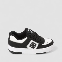 Tênis Casual Infantil Ollie Originals Nobuck Mesh Preto & Branco