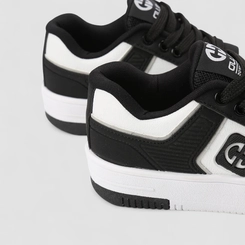 Tênis Casual Infantil Ollie Originals Nobuck Mesh Preto & Branco