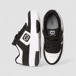 Tênis Casual Infantil Ollie Originals Nobuck Mesh Preto & Branco