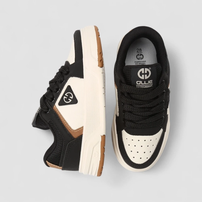 Tênis Casual Infantil Ollie Originals Nobuck Mesh Preto