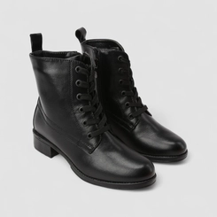 Bota Coturno Feminina Mooncity Cano Médio Preto