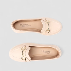 Mocassim Loafer Feminino Modare Tratorado Detalhe Fivela Off White