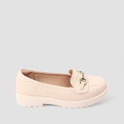 Mocassim Loafer Feminino Modare Tratorado Detalhe Fivela Off White