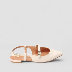 Sapatilha Boneca Slingback Feminina Vizzano Original Off White