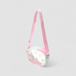 Bolsa Infantil Gabrielinha Nuvem Estrelas Holográfica Rosa