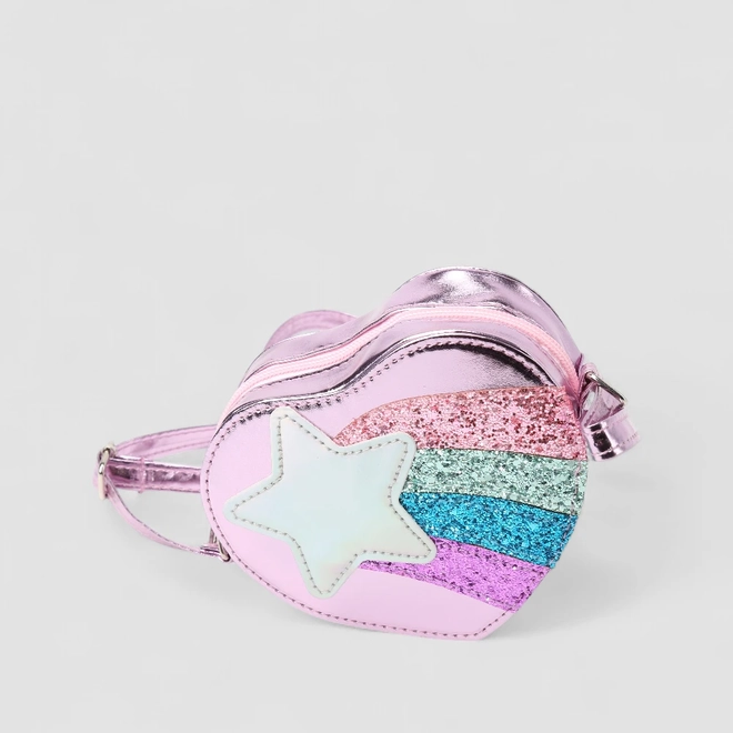 Bolsa Gabrielinha Coração Glitter Rosa