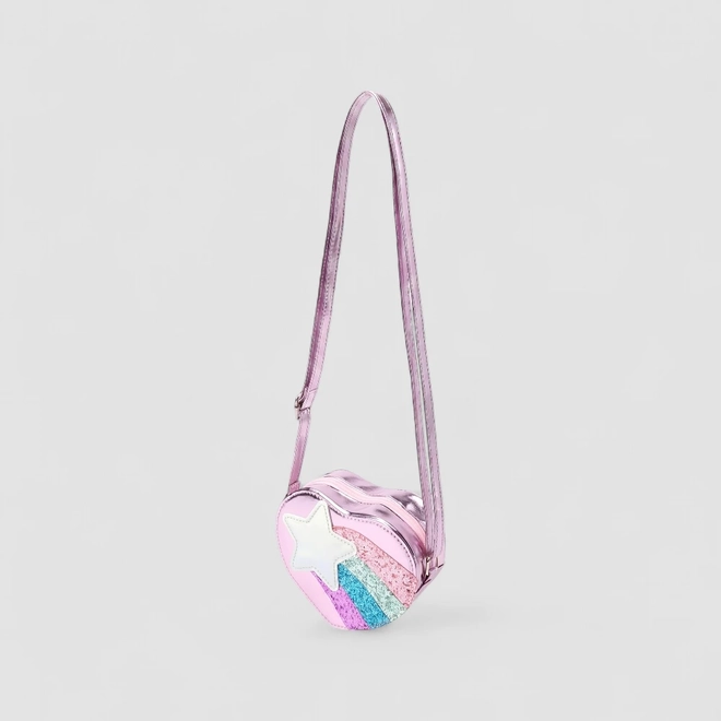 Bolsa Gabrielinha Coração Glitter Rosa