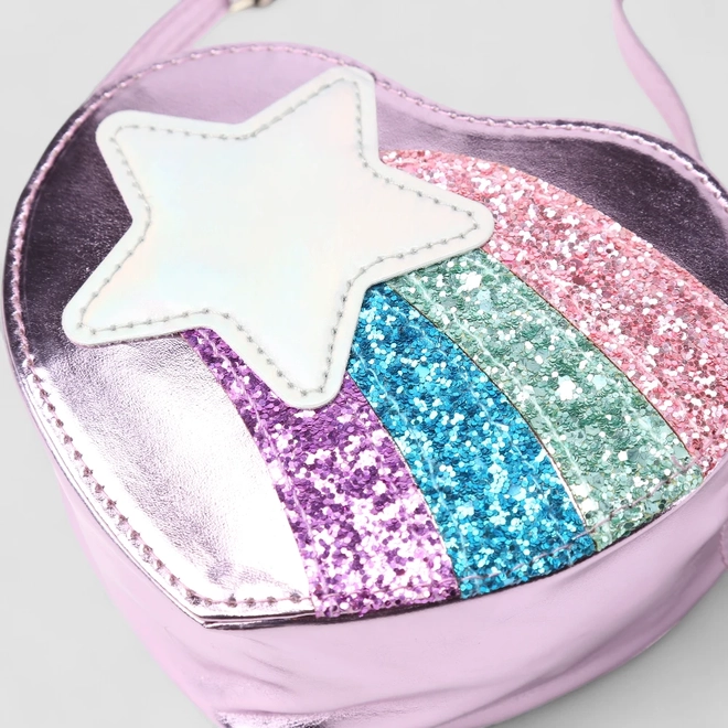Bolsa Gabrielinha Coração Glitter Rosa