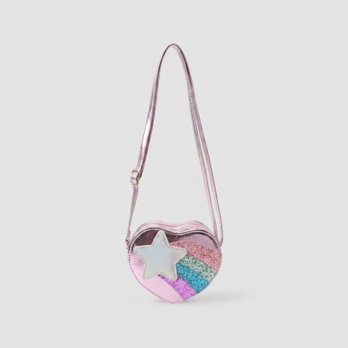 Bolsa Gabrielinha Coração Glitter Rosa