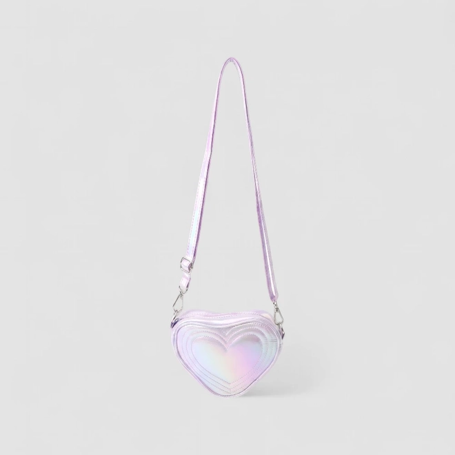 Bolsa Infantil Gabrielinha Coração Holográfico Roxo