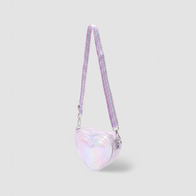 Bolsa Infantil Gabrielinha Coração Holográfico Roxo