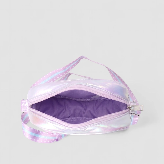 Bolsa Infantil Gabrielinha Coração Holográfico Roxo