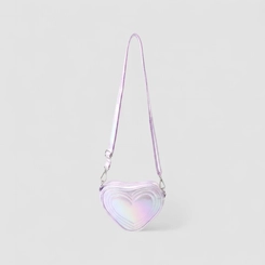 Bolsa Infantil Gabrielinha Coração Holográfico Roxo