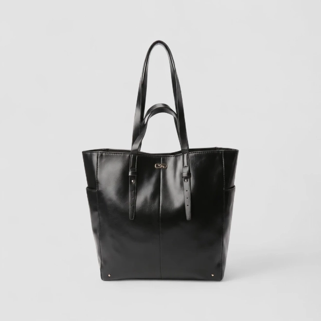 Bolsa Shopping Bag Gabriela Grande Com Necessaire Preta