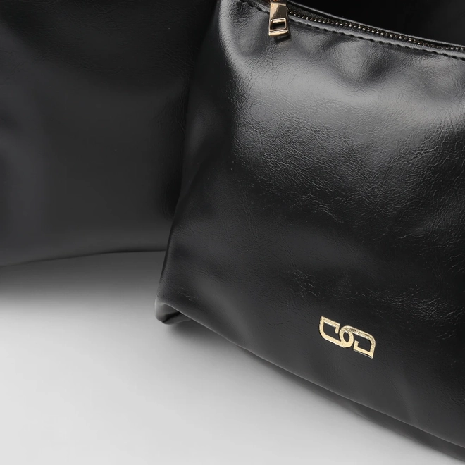 Bolsa Shopping Bag Gabriela Grande Com Necessaire Preta