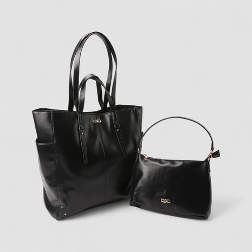 Bolsa Shopping Bag Gabriela Grande Com Necessaire Preta