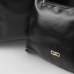 Bolsa Shopping Bag Gabriela Grande Com Necessaire Preta