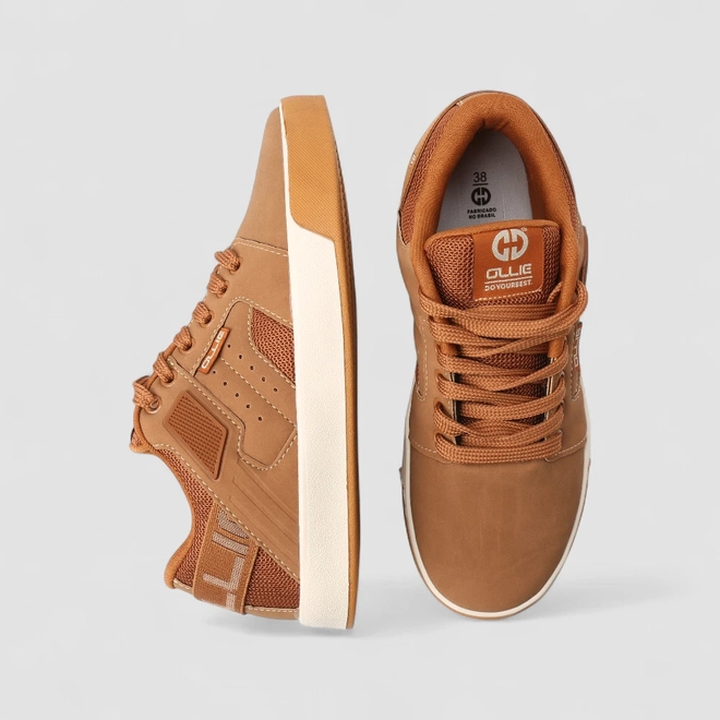 Tênis Casual Masculino Ollie Originals Mesh Marrom