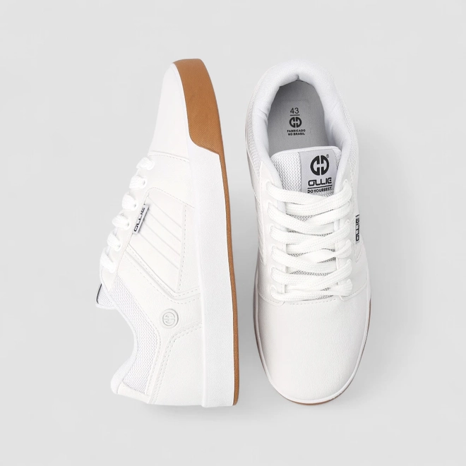 Tênis Casual Ollie Originals Branco Sola Caramelo