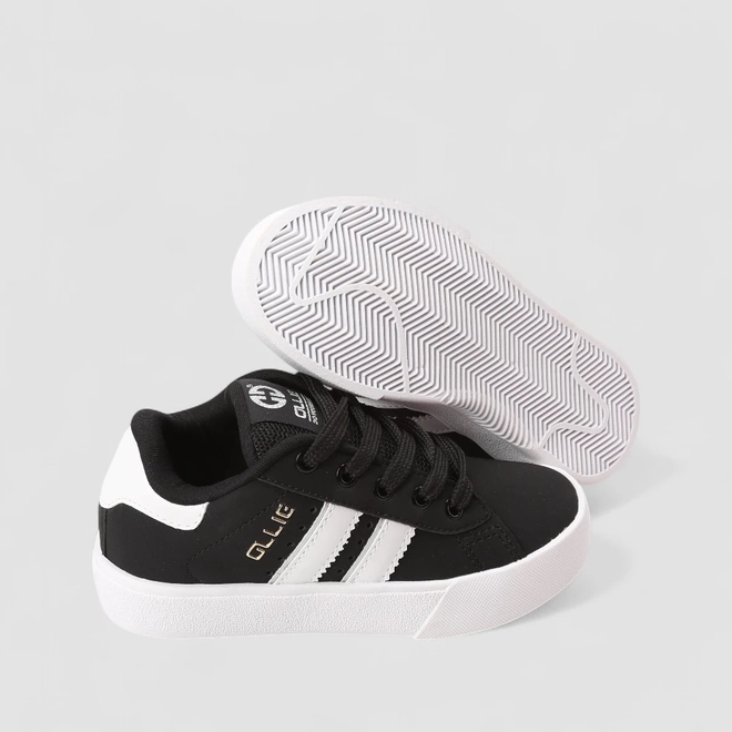 Tênis Casual Infantil Ollie Originals Preto & Branco