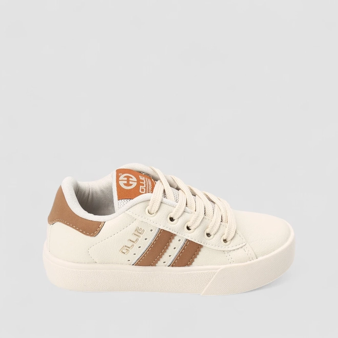 Tênis Casual Infantil Ollie Originals Recorte Nobuck Off White