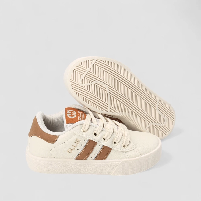 Tênis Casual Infantil Ollie Originals Recorte Nobuck Off White