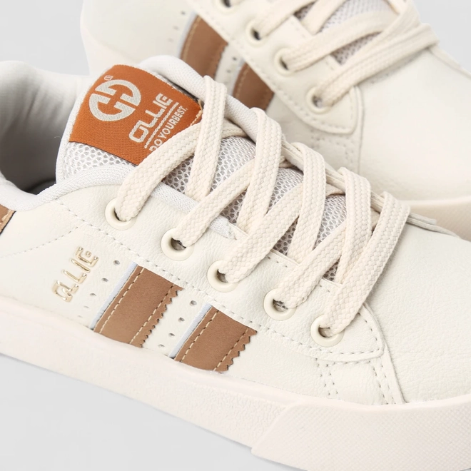 Tênis Casual Infantil Ollie Originals Recorte Nobuck Off White