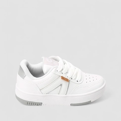 Tênis Casual Infantil Ollie Originals Recorte Detalhe Metalizado Branco