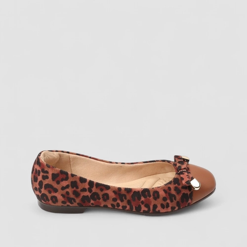 Sapatilha Feminina Gabriela Laço Animal Print Onça