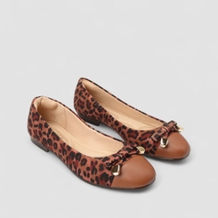 Sapatilha Feminina Gabriela Animal Print Laço Onça Multicolor