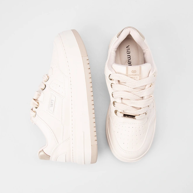 Tênis Casual Feminino Via Marte Marfim