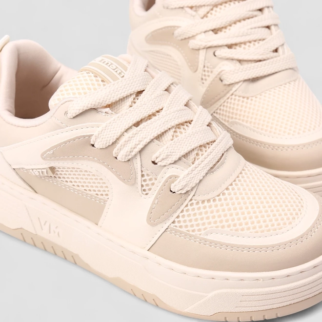 Tênis Casual Feminino Via Marte Tela Marfim