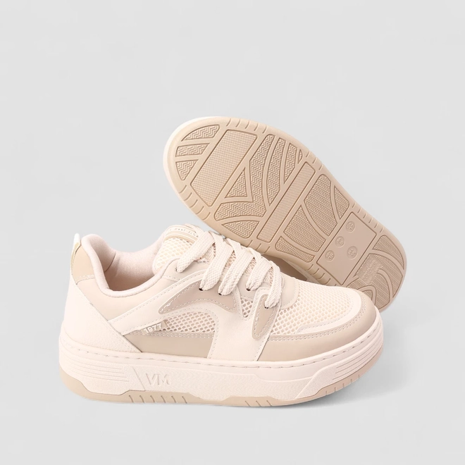 Tênis Casual Feminino Via Marte Tela Marfim