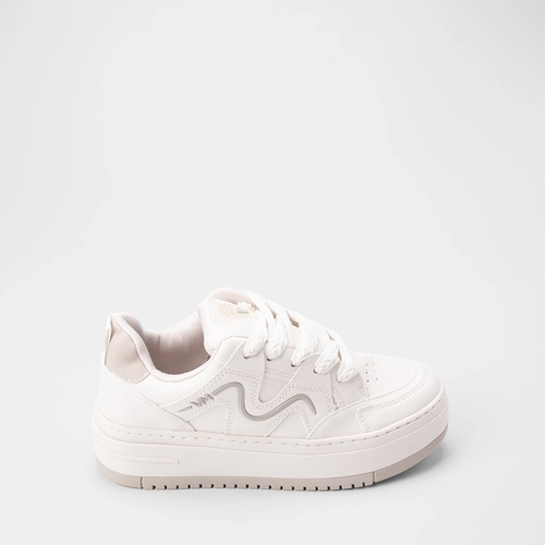 Tênis Casual Feminino Via Marte Detalhe Trançado Marfim