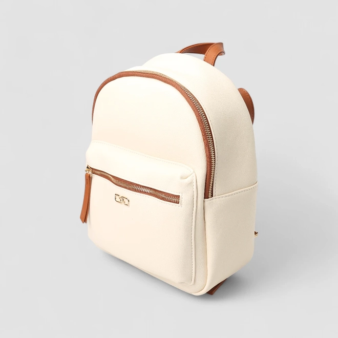 Mochila Feminina Gabriela Detalhes Marrons Off White