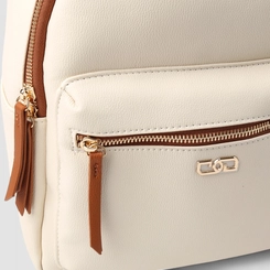 Mochila Feminina Gabriela Detalhes Marrons Off White