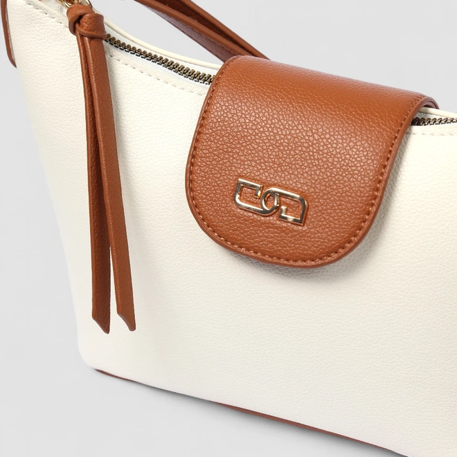 Bolsa De Mão Gabriela Pequena Transversal Off-white