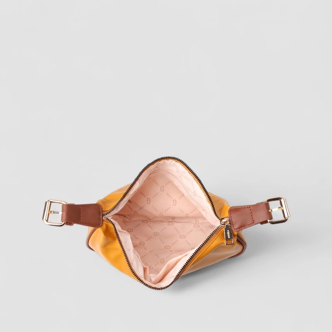 Bolsa Transversal Gabriela Média Alça Fivela Amarela