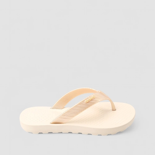 Chinelo Feminino Azaleia Tiras Caneladas Bege