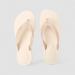 Chinelo Feminino Azaleia Tiras Caneladas Bege