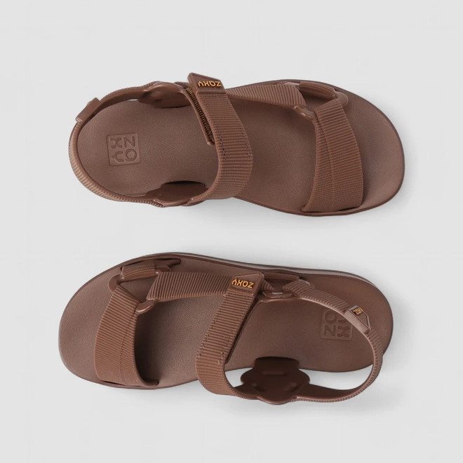 Sandália Feminina Zaxy Flatform Tira Contato Marrom